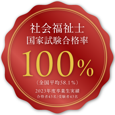 社会福祉士国家試験合格率100％