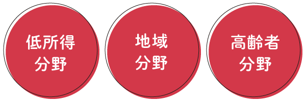 低所得分野・地域分野・高齢者分野