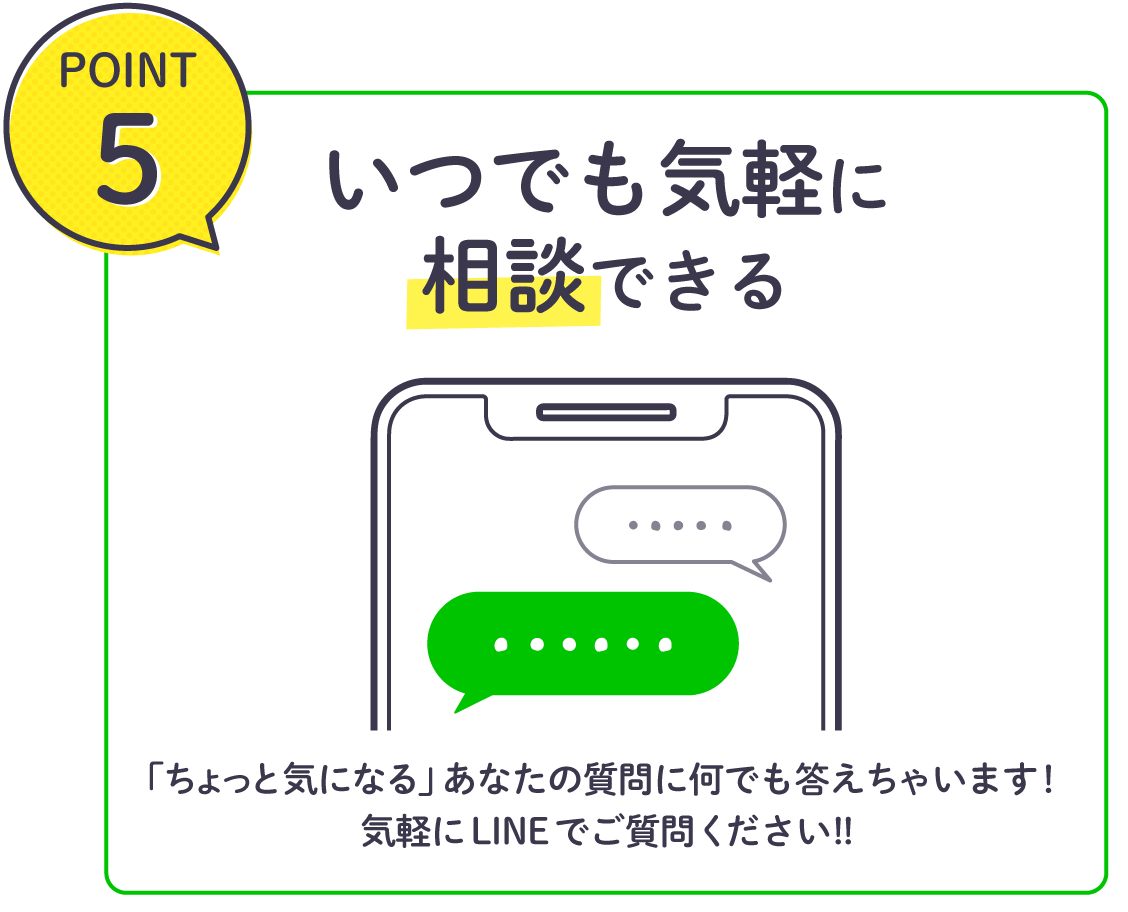 いつでも気軽に相談できる